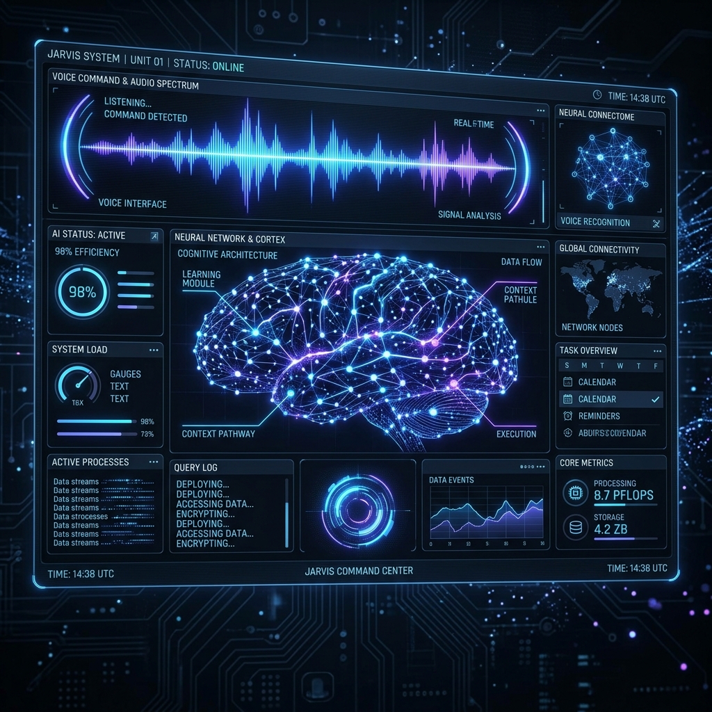 Jarvis AI Assistant visual showcase
