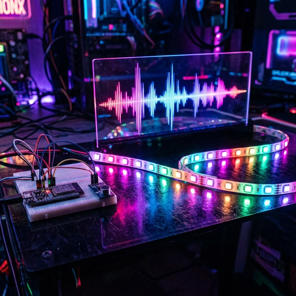 Voice-Controlled LED Strip visual showcase